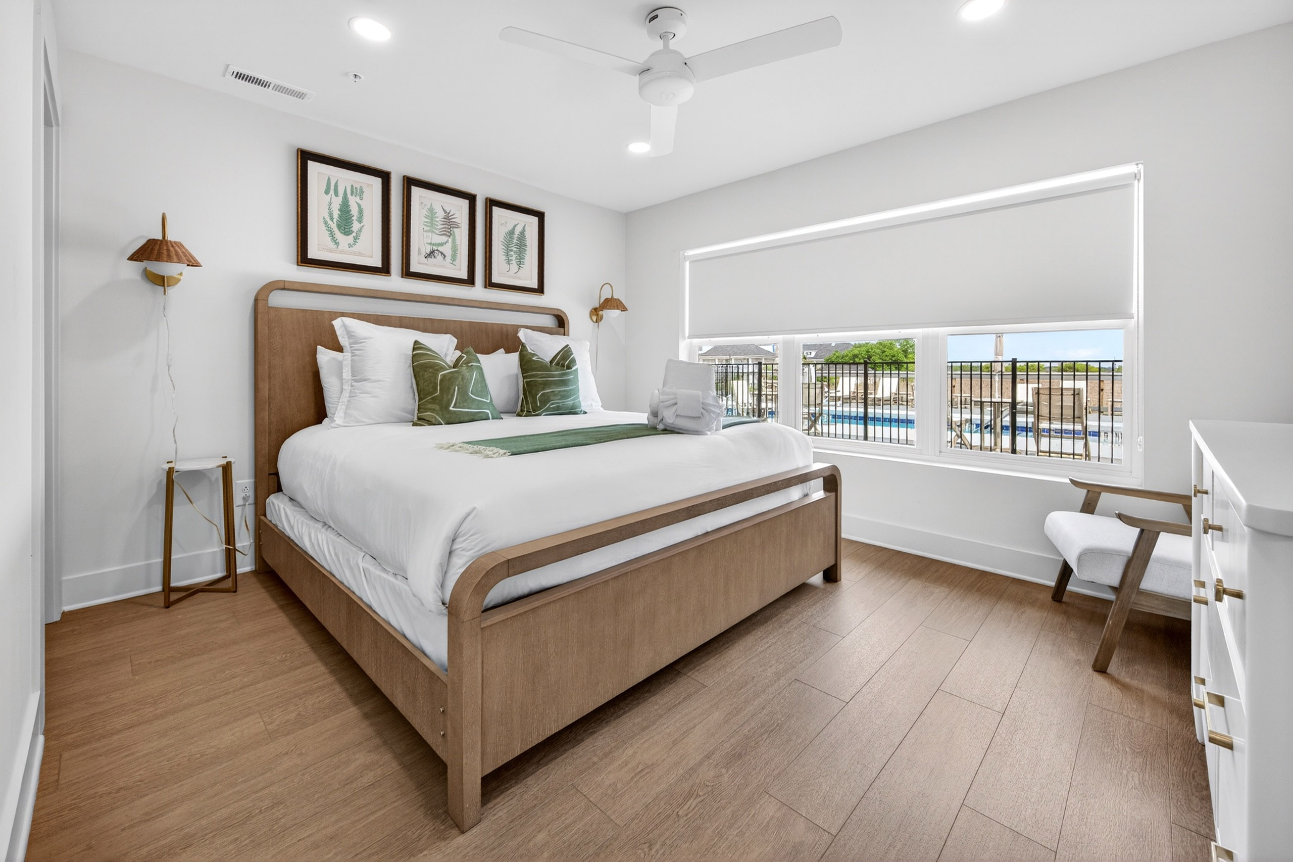 Luxury vinyl plank within a bedroom