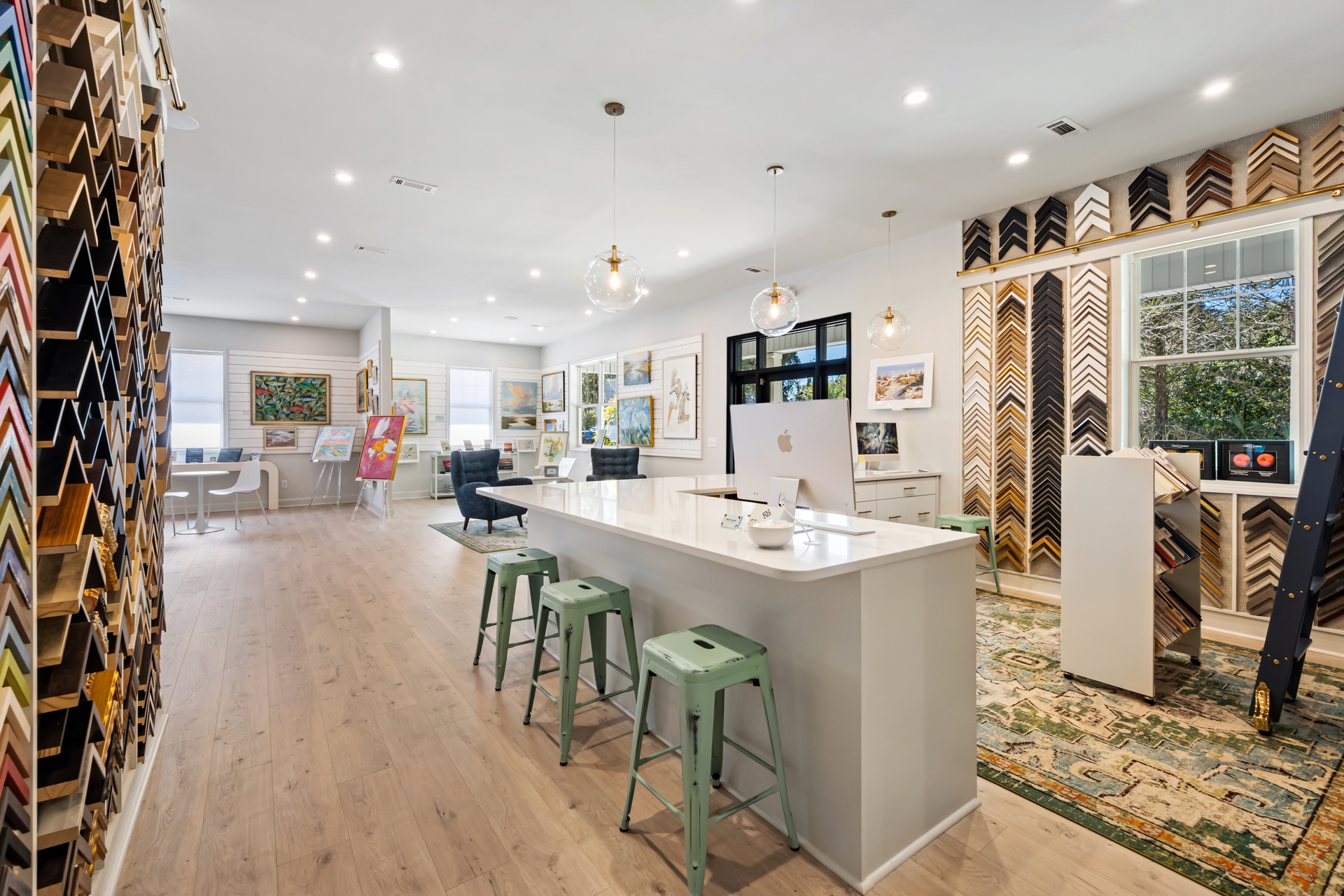 Gray Man Gallery with laminate flooring