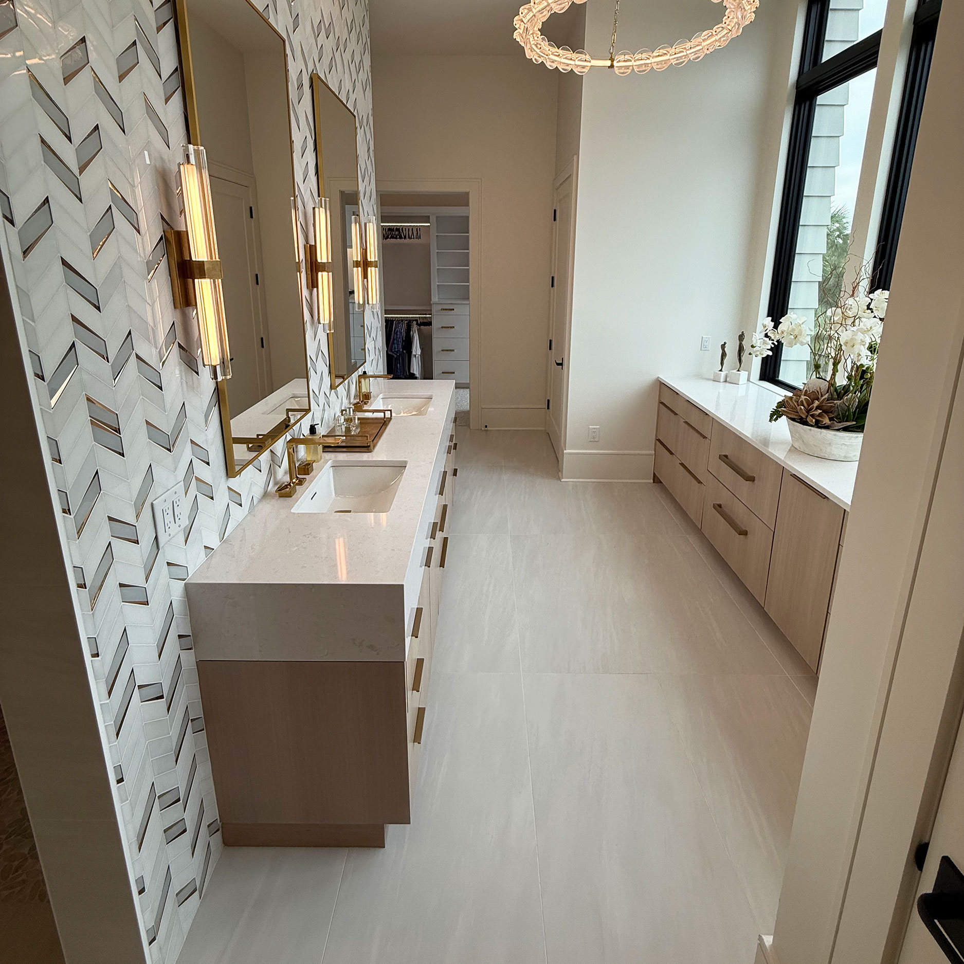 Tile and stone bathroom