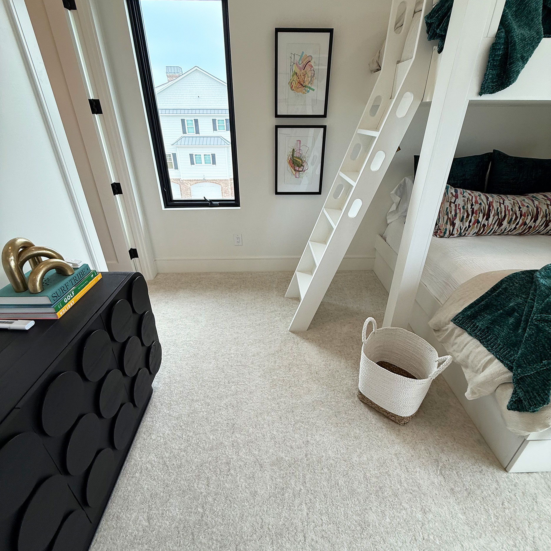 Carpet in a children's room with bunk beds