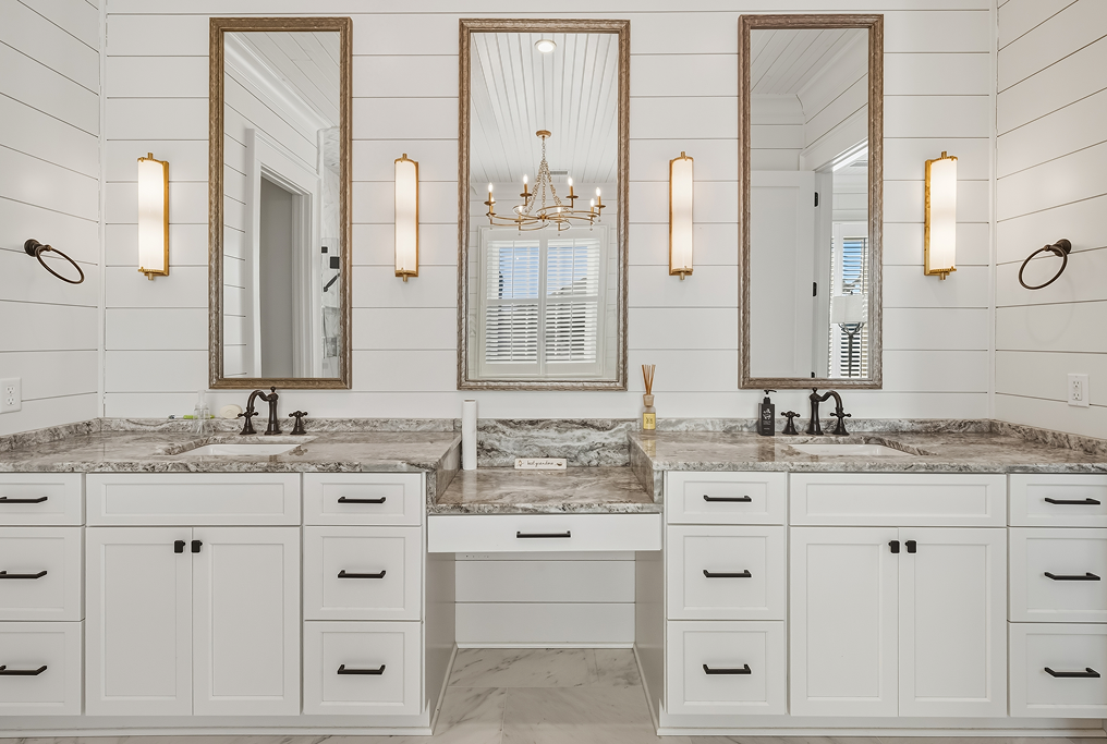 Custom residential interior with hardwood flooring