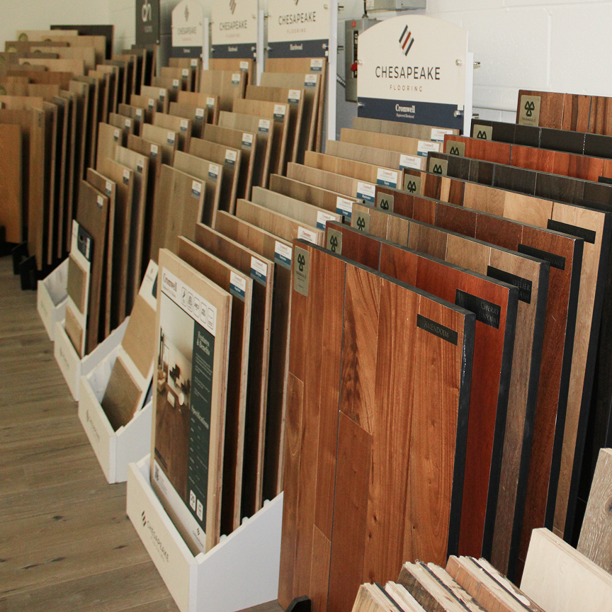 Showroom displays of wood