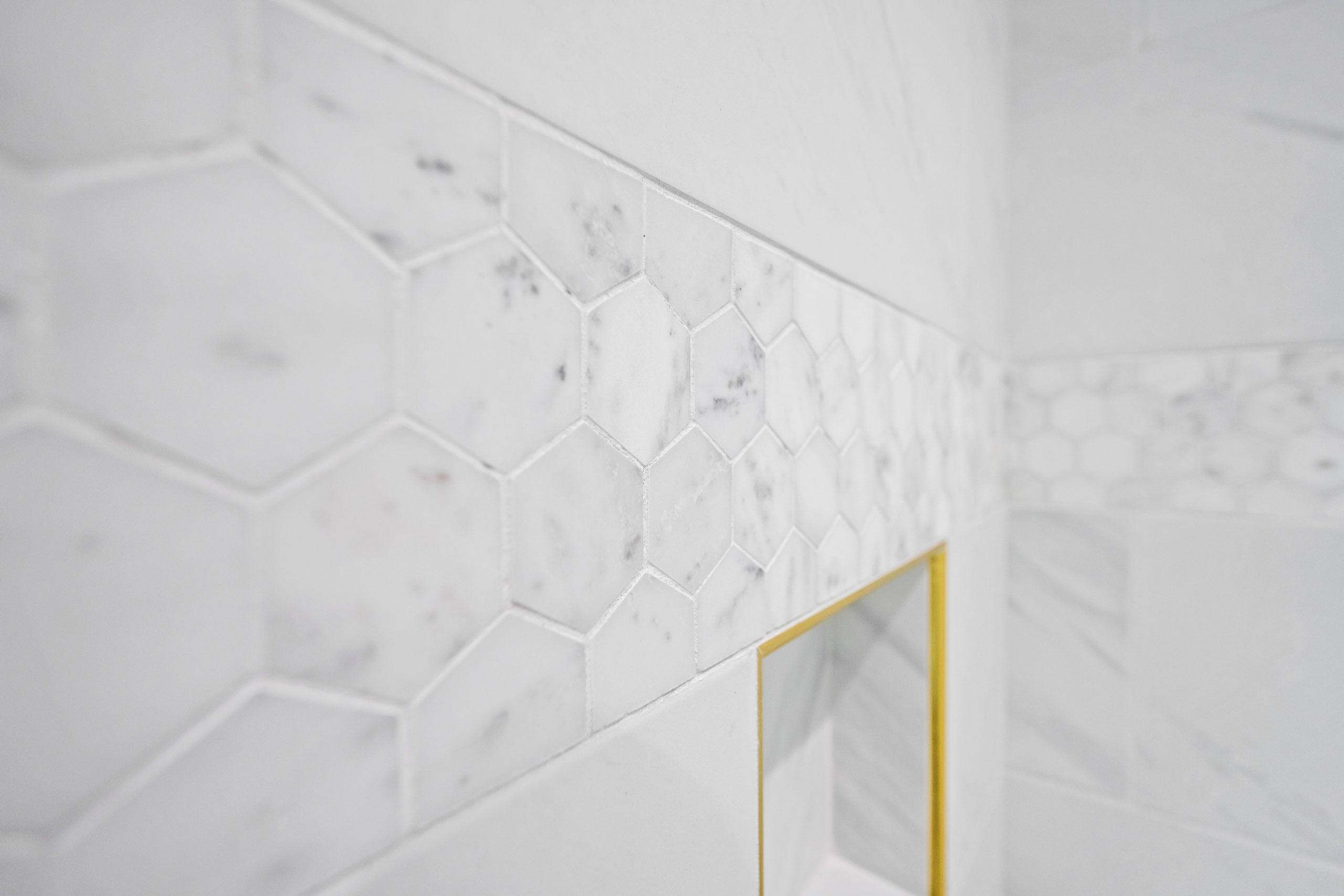 Customized tile in a bathroom