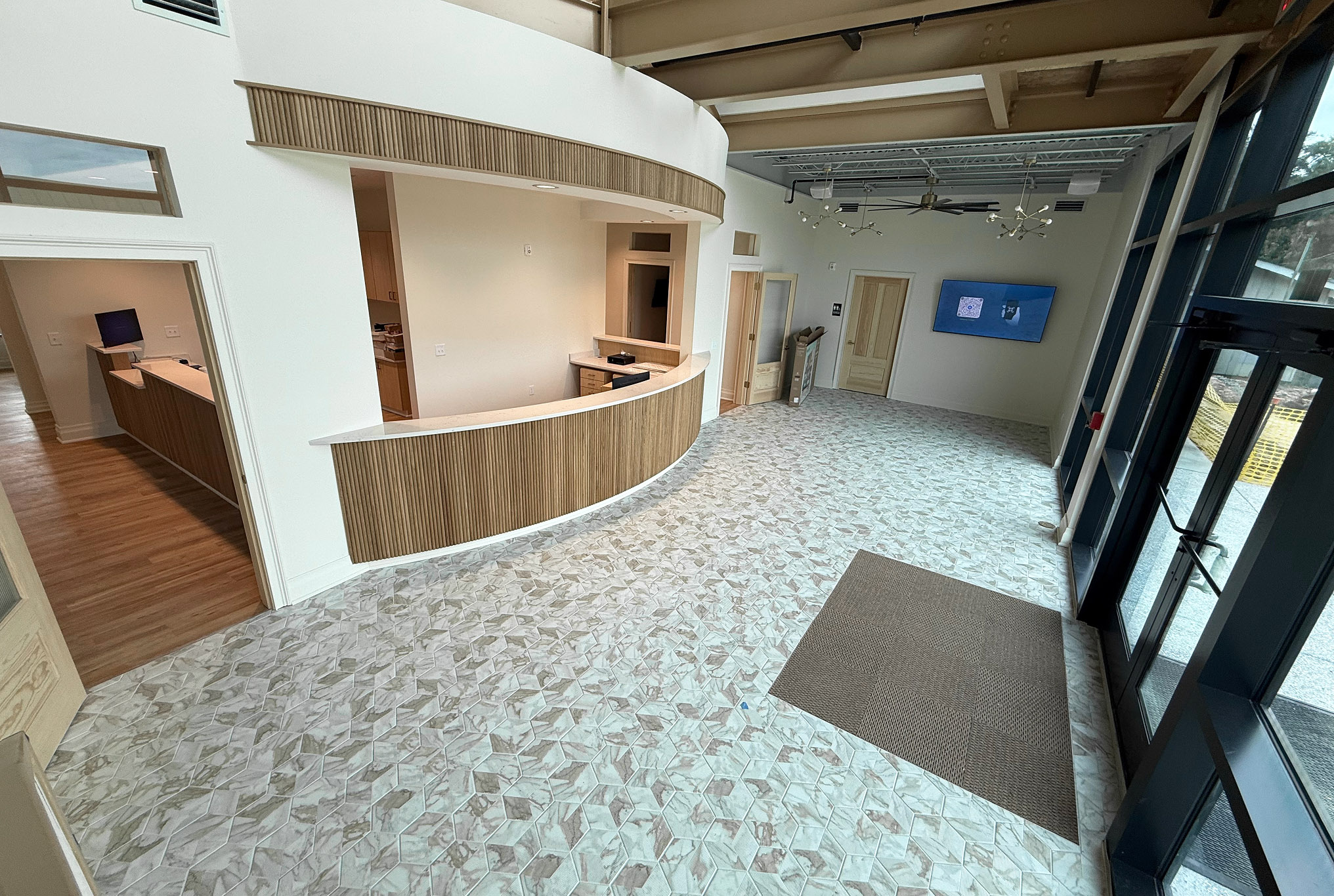 Polished commercial flooring with professional finish